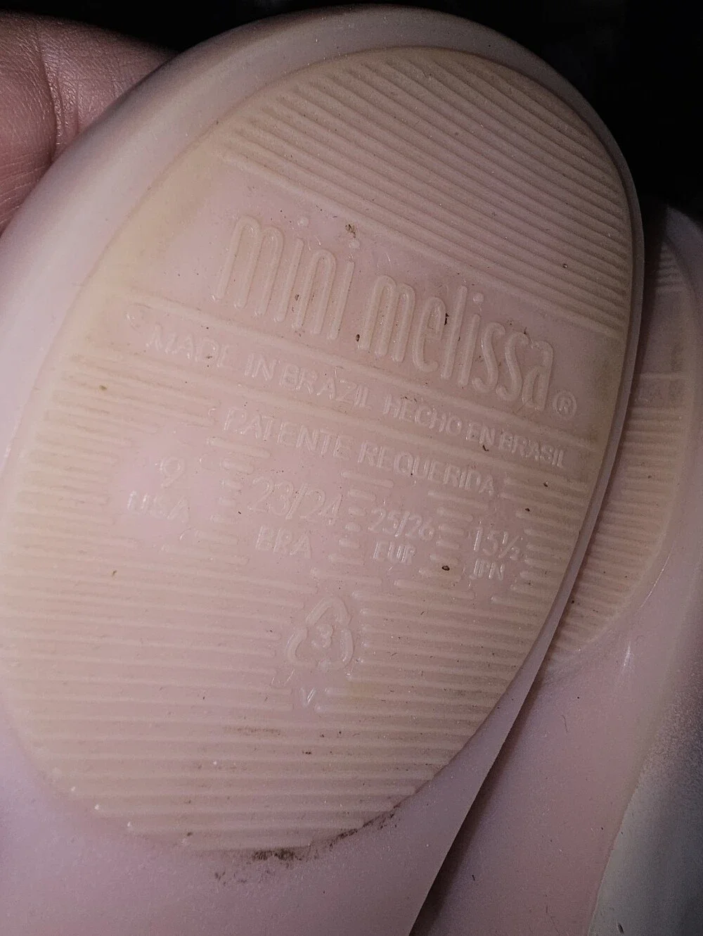 Mini Melissa Girls' Cream Pink Flower Jelly Mary Janes